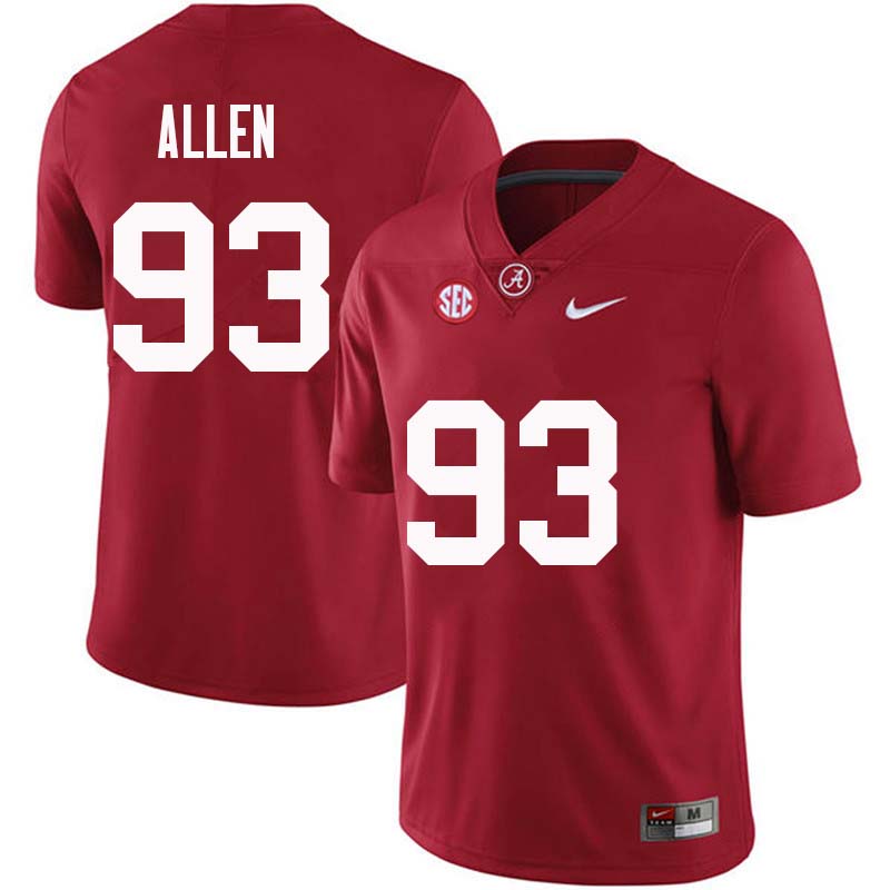 Alabama Crimson Tide Men's Jonathan Allen #93 Crimson NCAA Nike Authentic Stitched College Football Jersey YG16K55LY